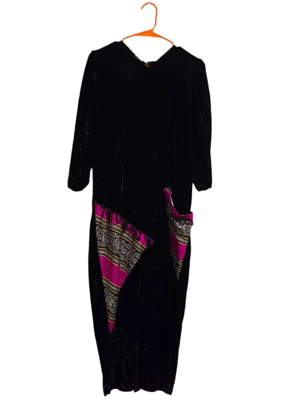 Vintage | Velour Fringe Pocket Dress